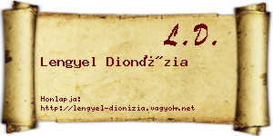 Lengyel Dionízia névjegykártya